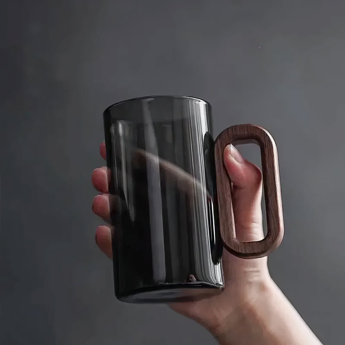 Smokey Gray Glass Slim Coffee Cups