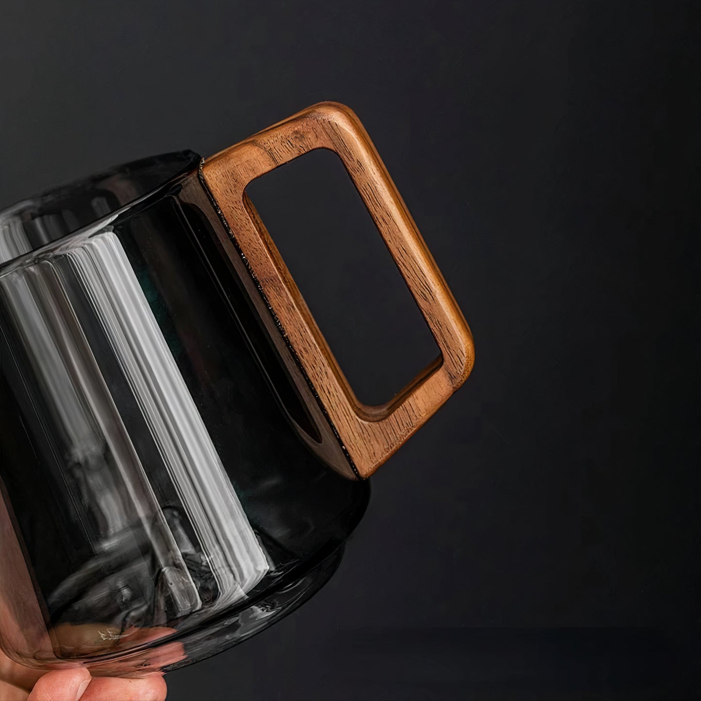 Smokey Gray Glass Coffee Cups