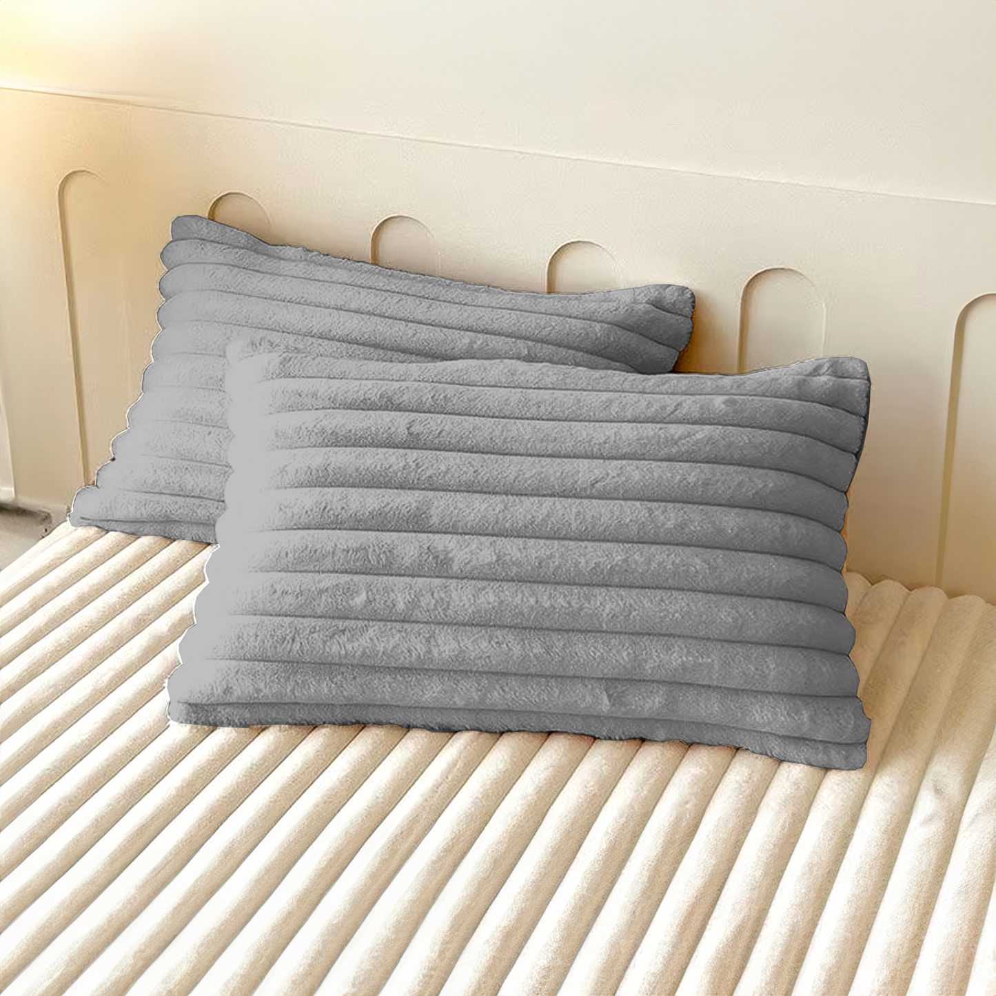 2x Pillow Cases for Fitted Bed Set