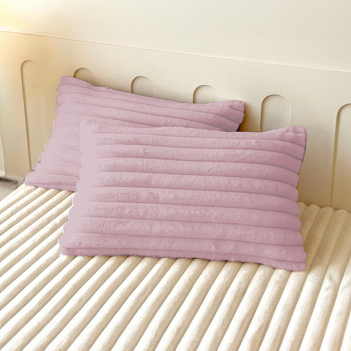2x Pillow Cases for Fitted Bed Set