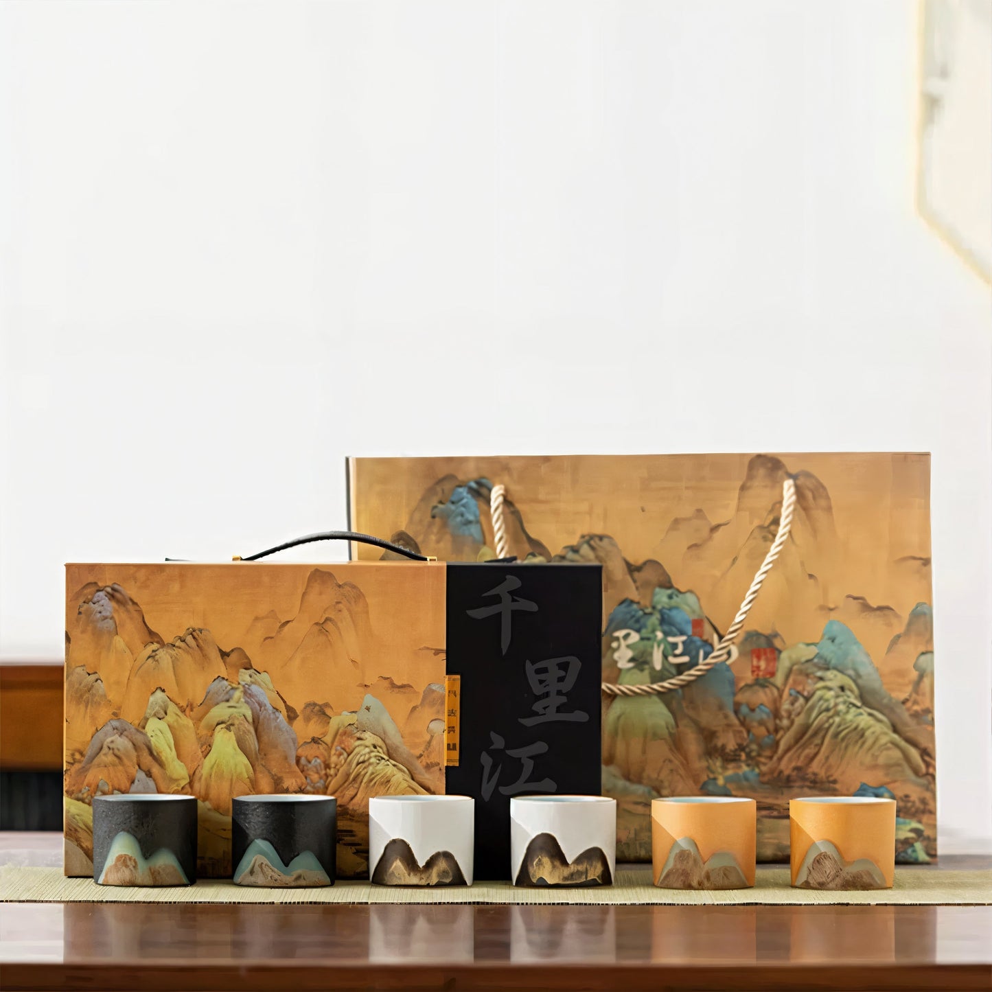 Rustic 6 Piece Espresso Cup Gift Set