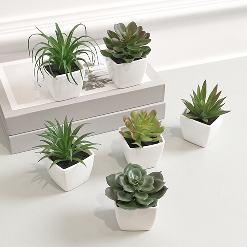 CasaFinesse™ 6pcs Mini Evergreen Artificial Succulents