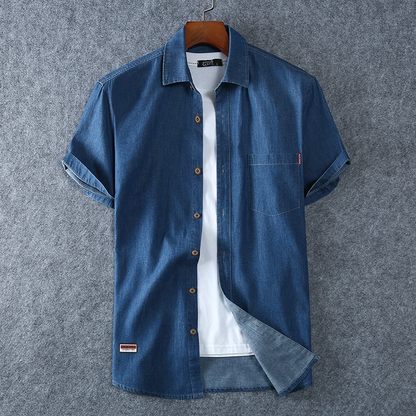 ModeMans™ Denim Short-sleeved Button Down Shirt