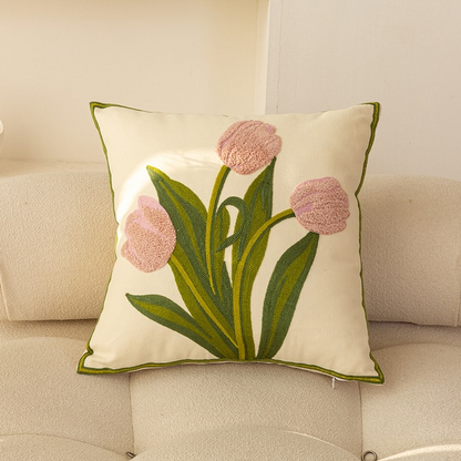 CasaFinesse™ Embroidered Tulip Pillow Cases