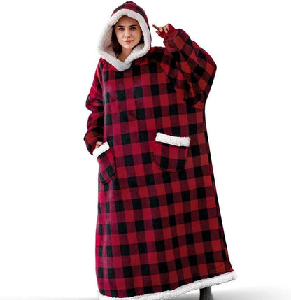 The Long Flannel Blanket Hoodie Oversized Wearable Blankets