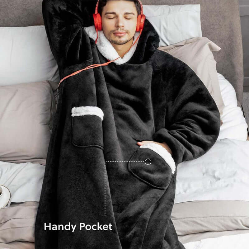 The Long Flannel Blanket Hoodie Oversized Wearable Blankets