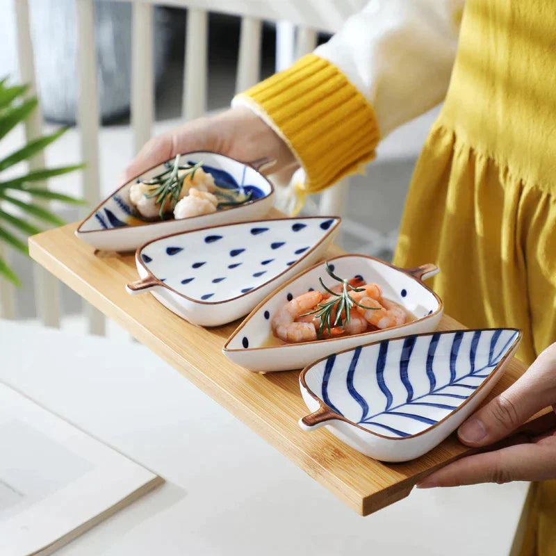 CasaFinesse™ Ceramic Leaf Dishes