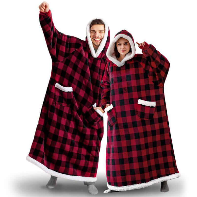 The Long Flannel Blanket Hoodie Oversized Wearable Blankets