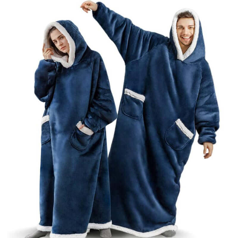 The Long Flannel Blanket Hoodie Oversized Wearable Blankets