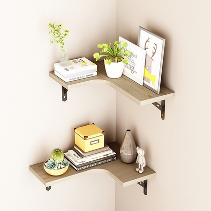 CasaFinesse™ Wooden Corner Shelves