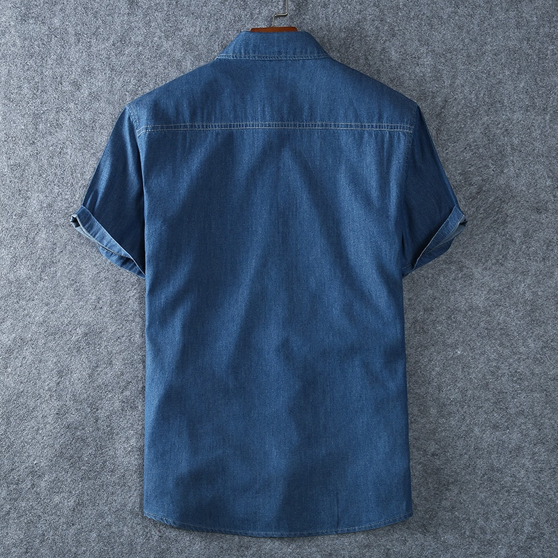 ModeMans™ Denim Short-sleeved Button Down Shirt