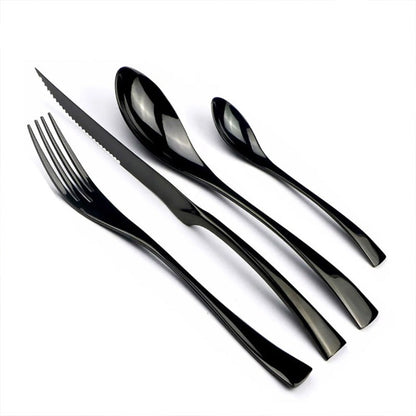 CasaFinesse™ Gloss Black Cutlery Set