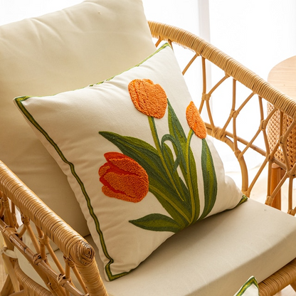 CasaFinesse™ Embroidered Tulip Pillow Cases