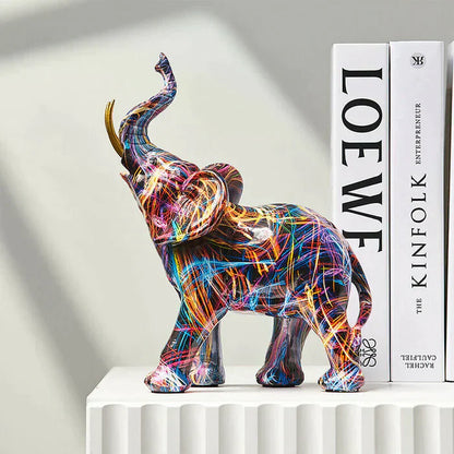 CasaFinesse™ Creative Graffiti Elephant Figurine