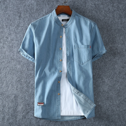 ModeMans™ Denim Short-sleeved Button Down Shirt