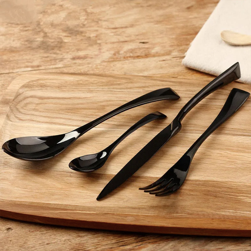 CasaFinesse™ Gloss Black Cutlery Set