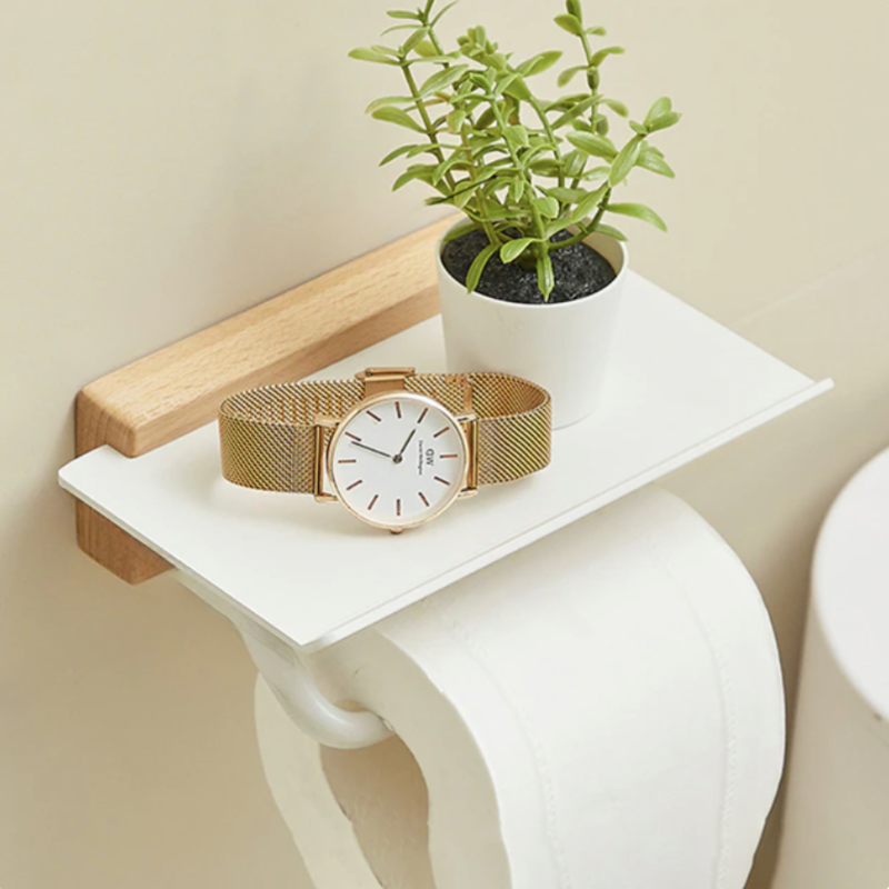 CasaFinesse™ Minimalist Wooden Toilet Paper Holder