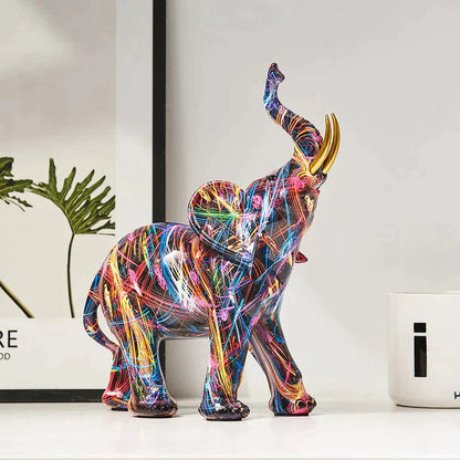 CasaFinesse™ Creative Graffiti Elephant Figurine