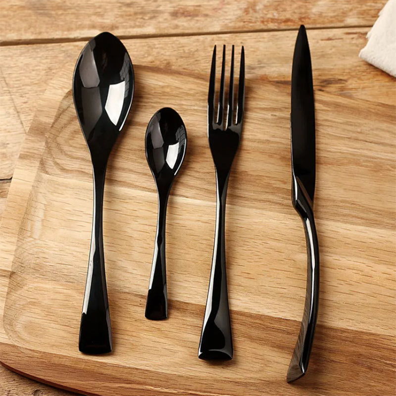 CasaFinesse™ Gloss Black Cutlery Set