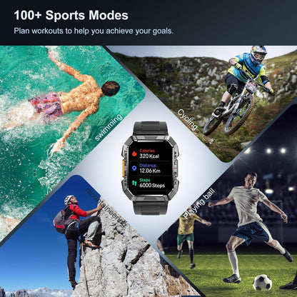 Heavy-Duty Smartwatch for Men with LED Flashlight