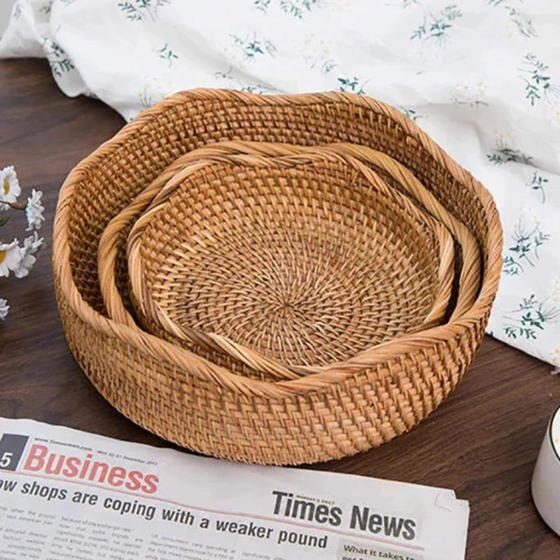 CasaFinesse™ Handwoven Rattan Storage Basket