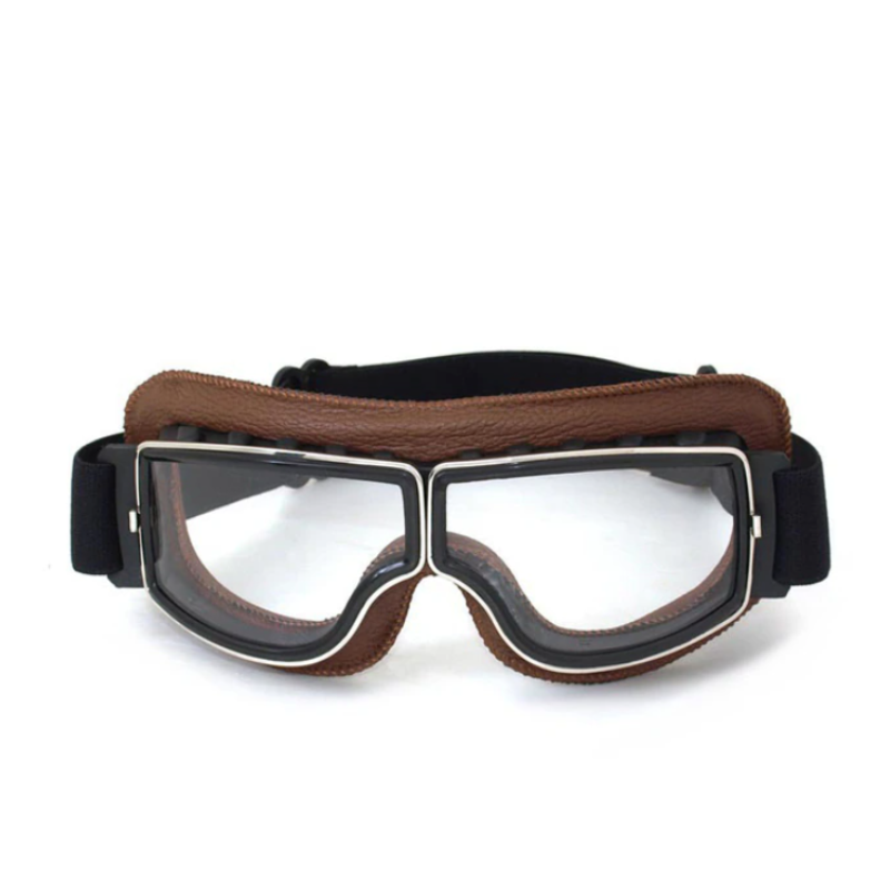 RetroRide™ Vintage Leather Motorcycle Glasses