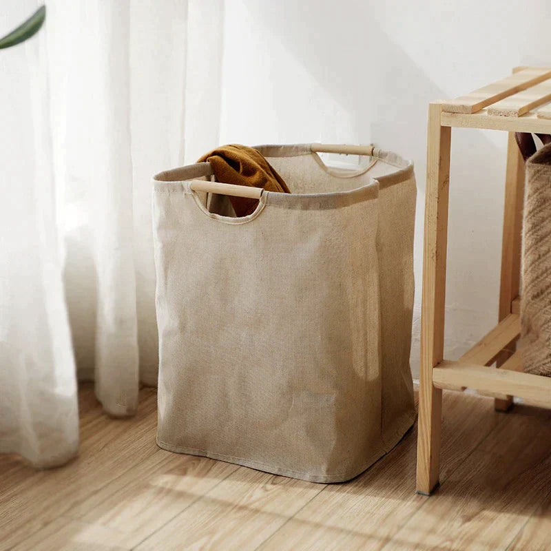 CasaFinesse™ Japanese Style Cotton Laundry Basket