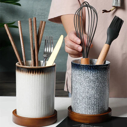 CasaFinesse™ Japanese Ceramic Utensil Holder