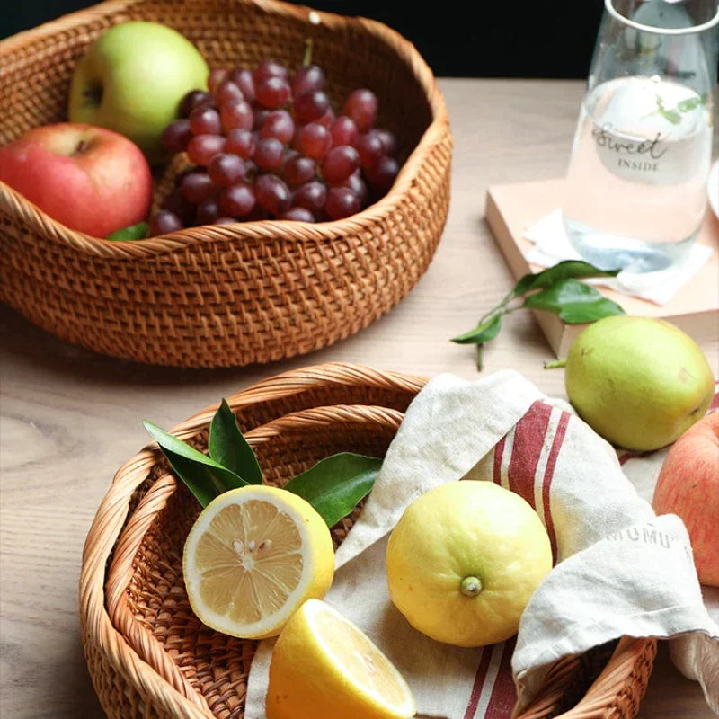 CasaFinesse™ Handwoven Rattan Storage Basket