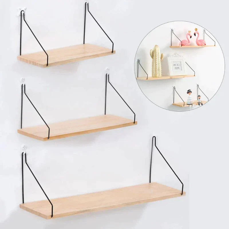 CasaFinesse™ Modern Wood Wall Shelves