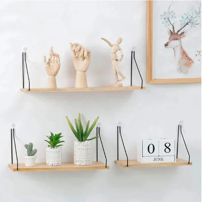 CasaFinesse™ Modern Wood Wall Shelves