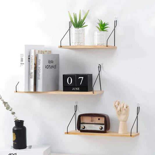 CasaFinesse™ Modern Wood Wall Shelves