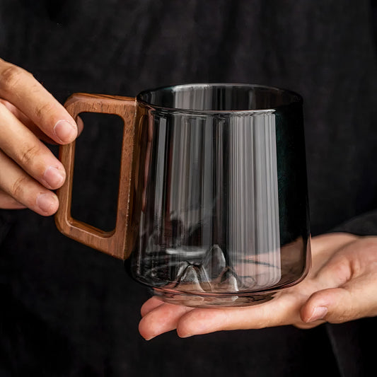 Smokey Gray Glass Coffee Cups
