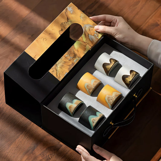 Rustic 6 Piece Espresso Cup Gift Set