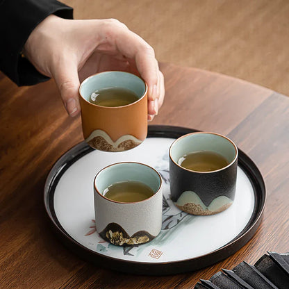 Rustic 6 Piece Espresso Cup Gift Set