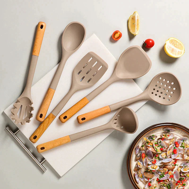 CasaFinesse™ 6pc Non-Stick Silicone Utensils