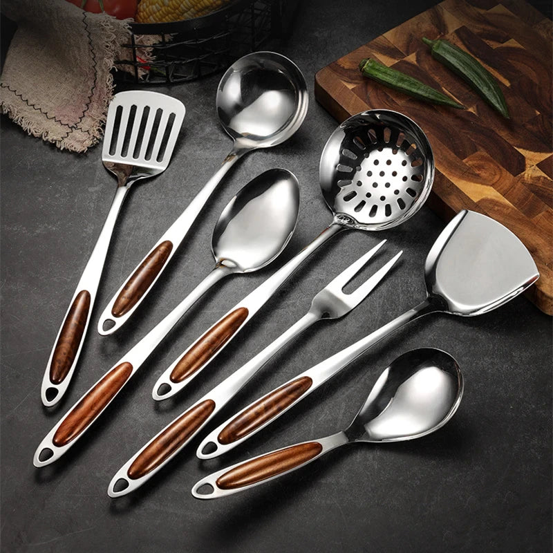 CasaFinesse™ 7pc Stainless-Steel Cooking Utensils