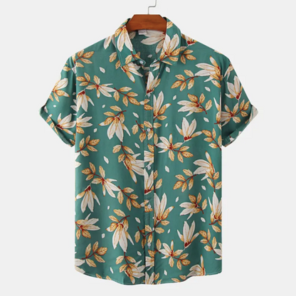 ModeMans™ TropiBlend Leaf-Print Summer Shirts