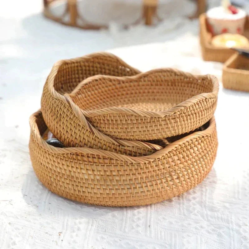 CasaFinesse™ Handwoven Rattan Storage Basket