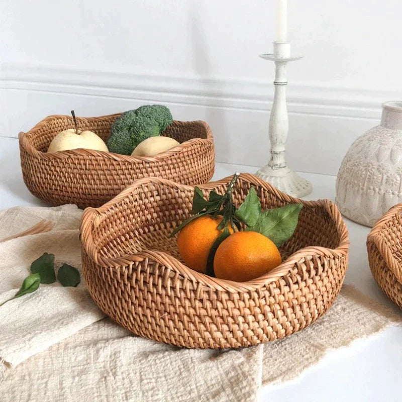 CasaFinesse™ Handwoven Rattan Storage Basket