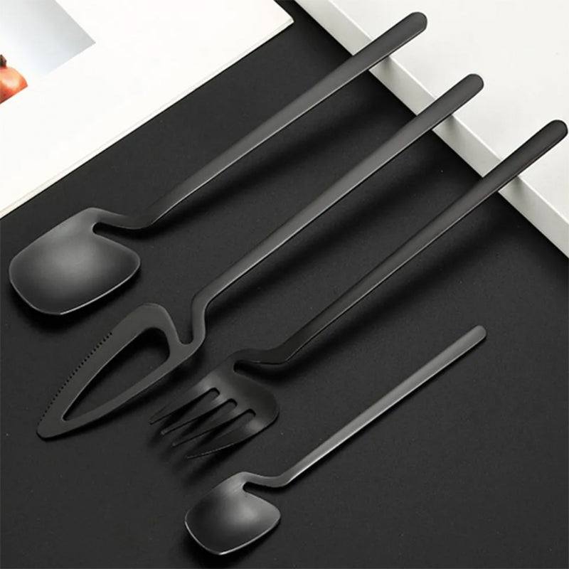 CasaFinesse™ Modern Matte Black Cutlery Set