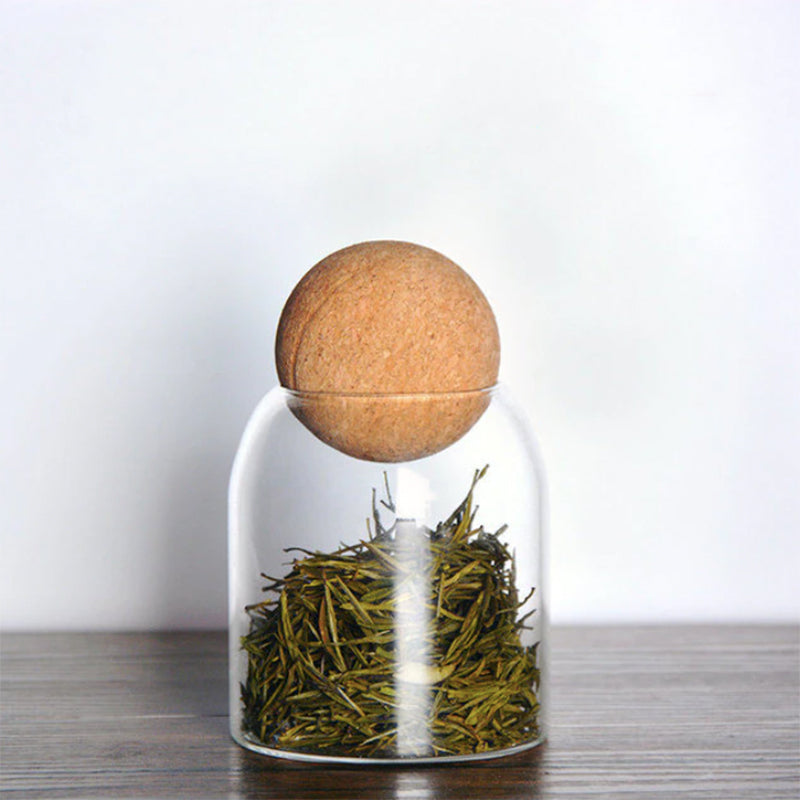 CasaFinesse™ 4pc Ball Cork Glass Jar Set