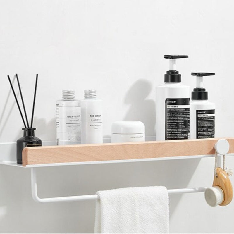 CasaFinesse™ Modern Light Wood Bathroom Shelves