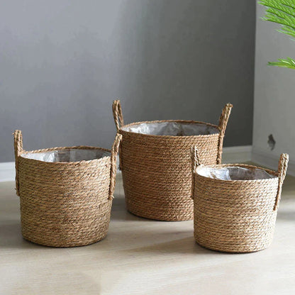 CasaFinesse™ Handwoven Straw Baskets