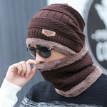 Beanie With Scarf Mens Womens Winter Baggy Slouchy Knit Warm Beanie Hat and Scarf Ski Skull Cap - Voltbite
