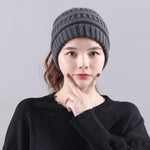 Ponytail Beanie With Hole For Messy Bun Ponytail Hair Soft Knitted Slouchy - Voltbite
